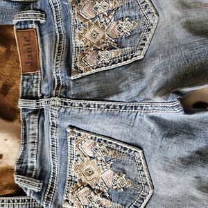 Blue Embroidered Women Jeans